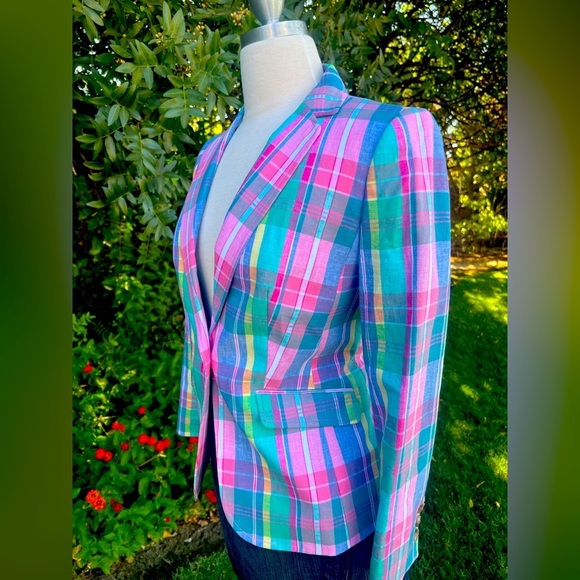 NWT-  TALBOT’S Multicolor Plaid Blazer - Pink, Blue, Green - Picture 3 of 7